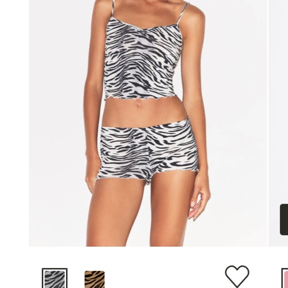 SKIMS Black and White Zebra Print Pajama Set
